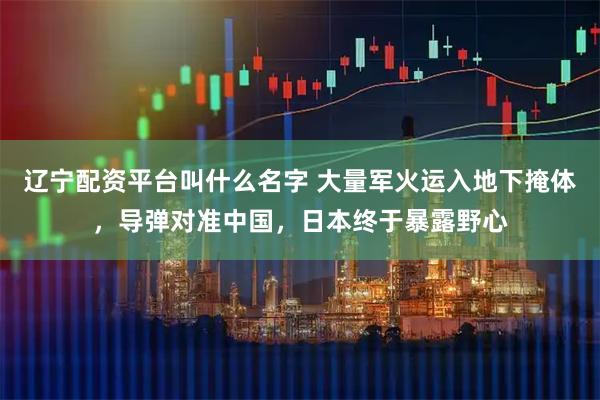 辽宁配资平台叫什么名字 大量军火运入地下掩体，导弹对准中国，日本终于暴露野心